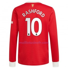 Maillot de Foot Manchester United Marcus Rashford 10 Domicile 2021-22 Manches Longues